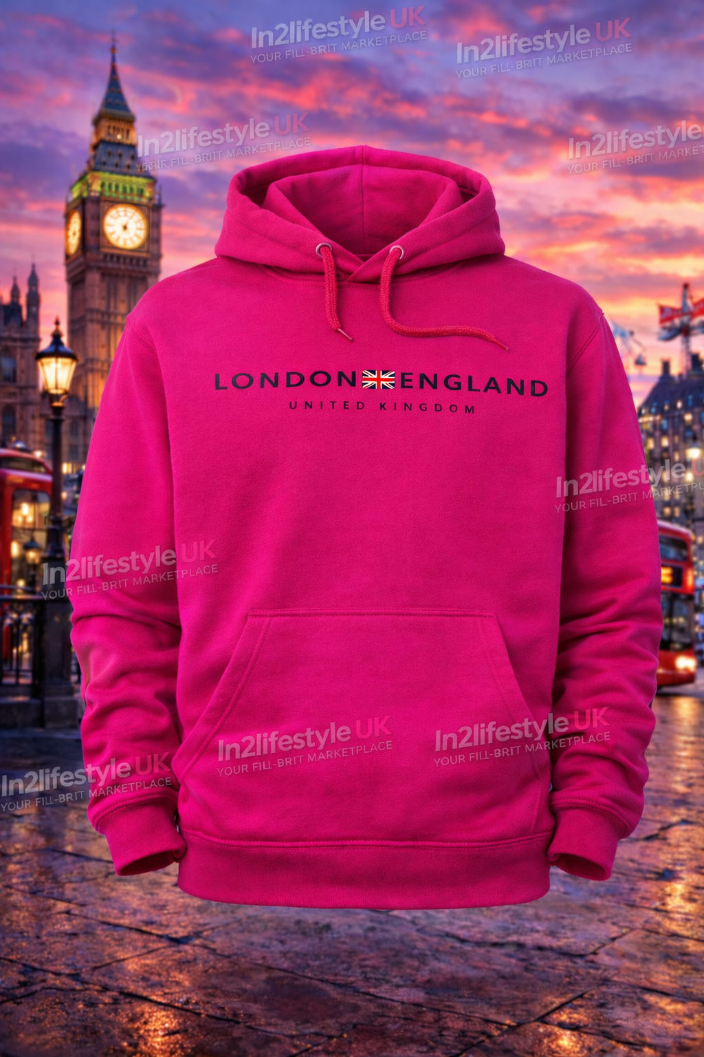 LPH3 London Printed Adult Hoodies