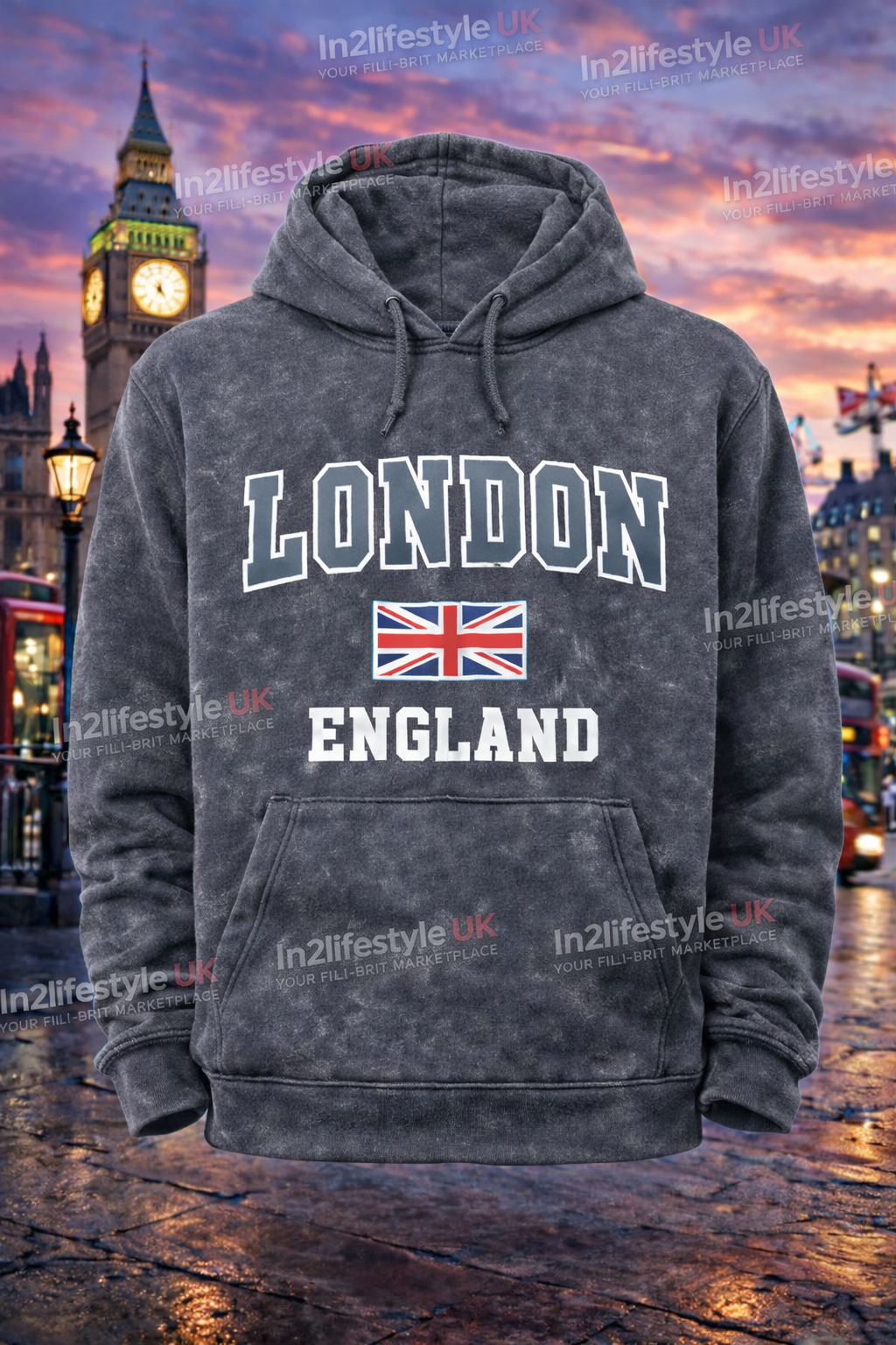 LPH4 London Printed Adult Hoodies
