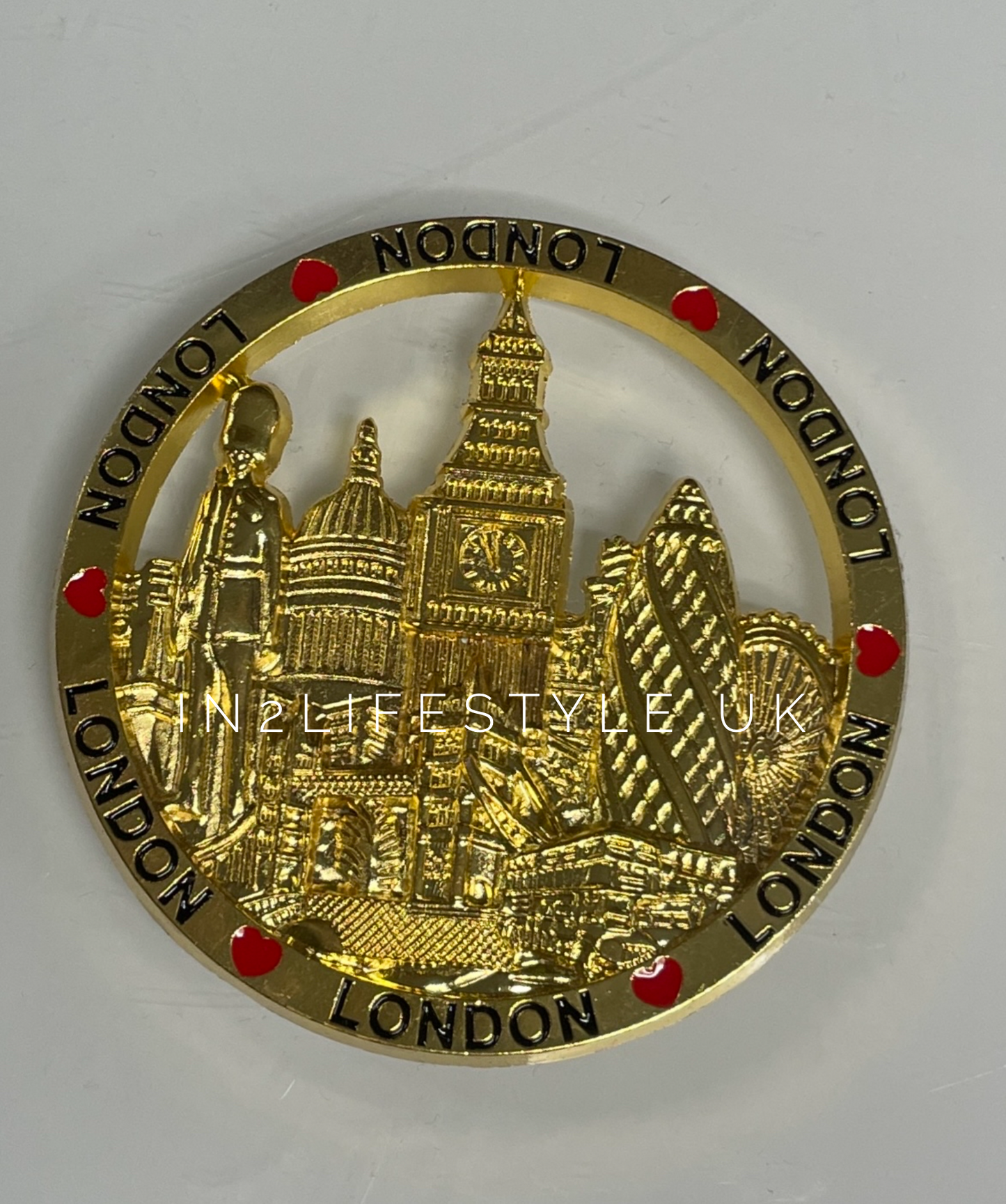 GOLD Metal London Fridge Magnets