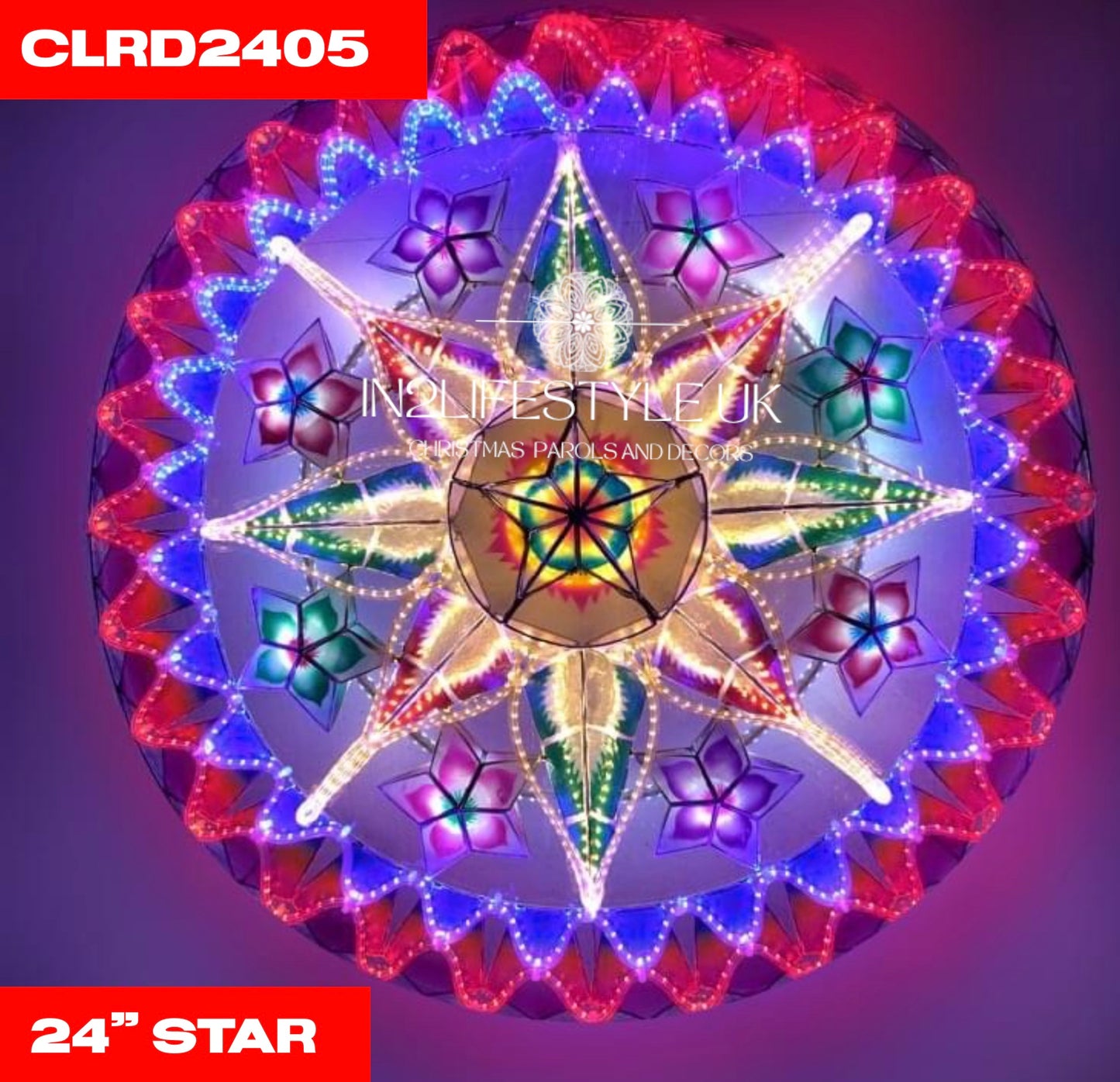 24" UKCA / CE Marked Star 5 Capiz Christmas Parol