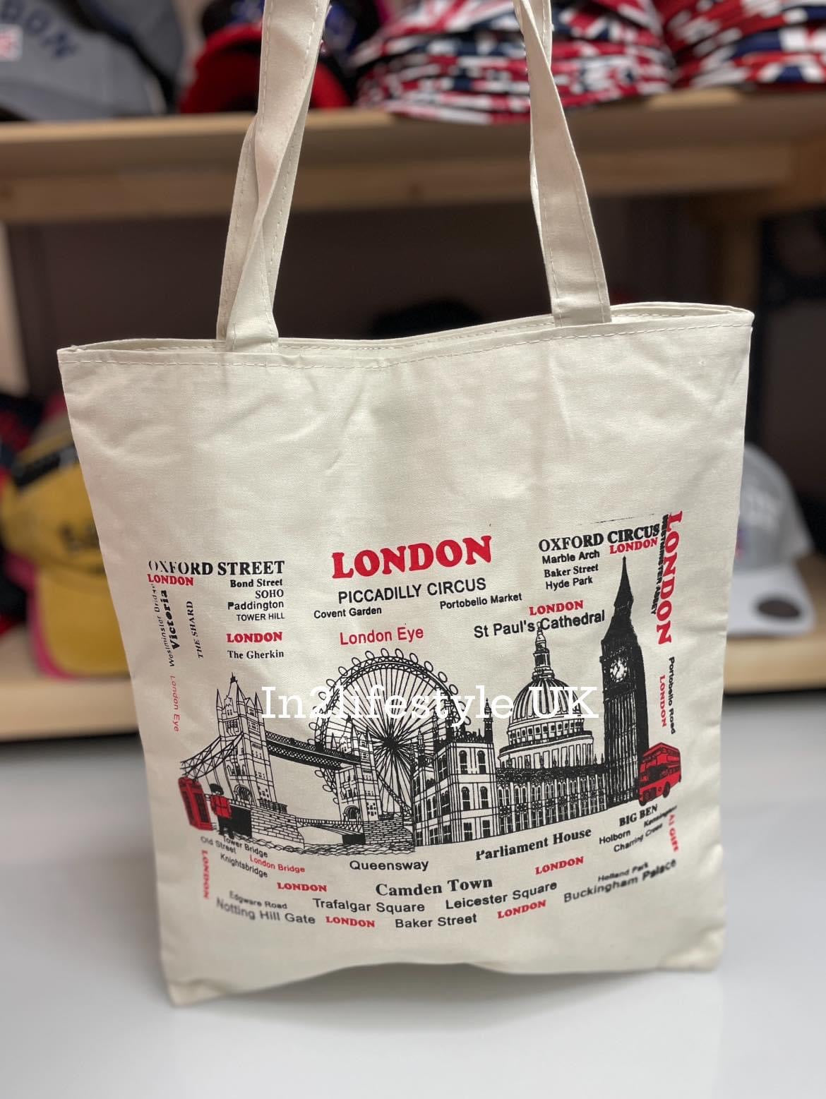 10pcs for £55 London Sight Tote Bags with Zipper