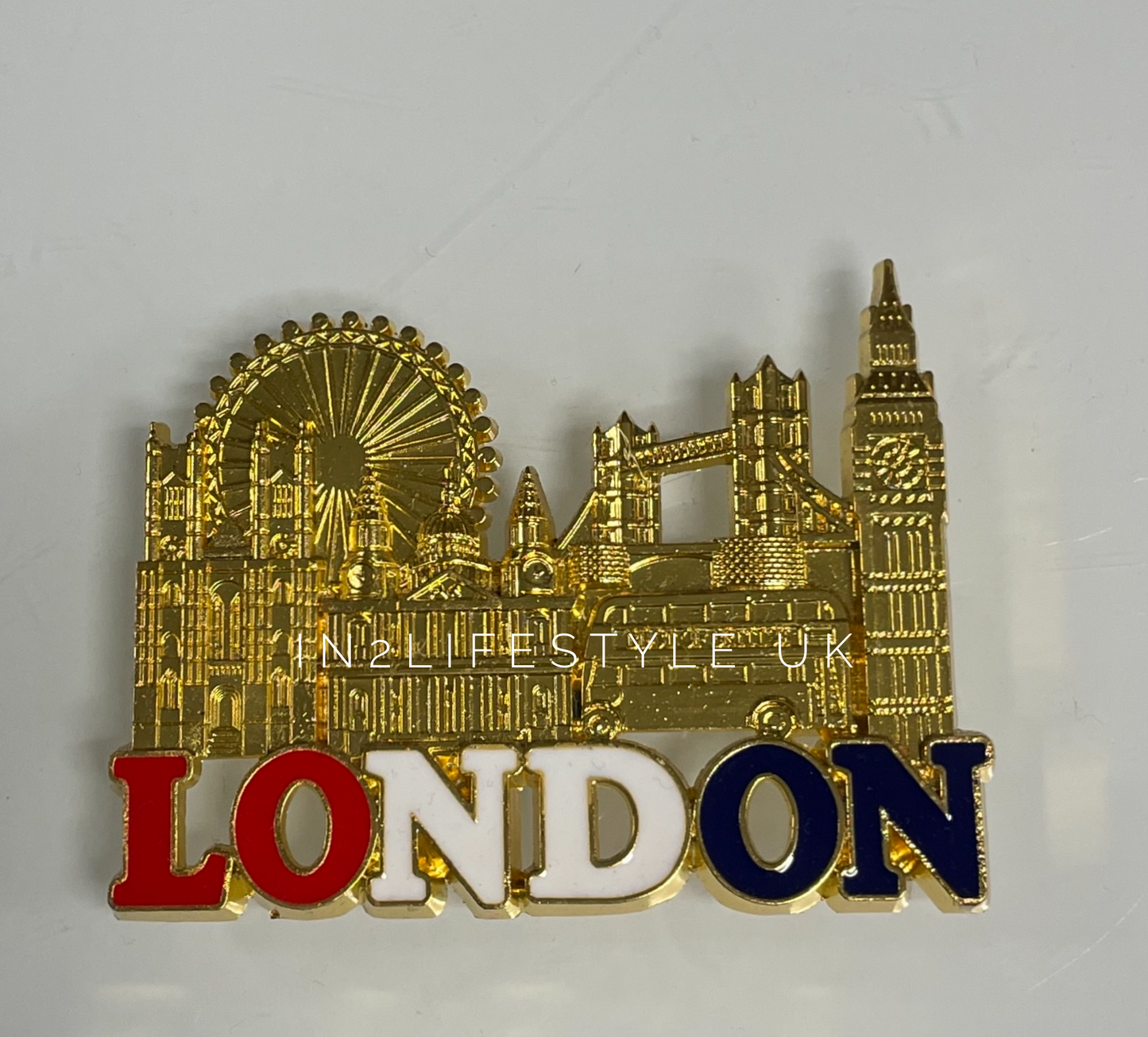 GOLD Metal London Fridge Magnets