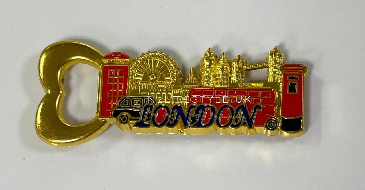 London Gold Bottle Opener Magnet MG130AC