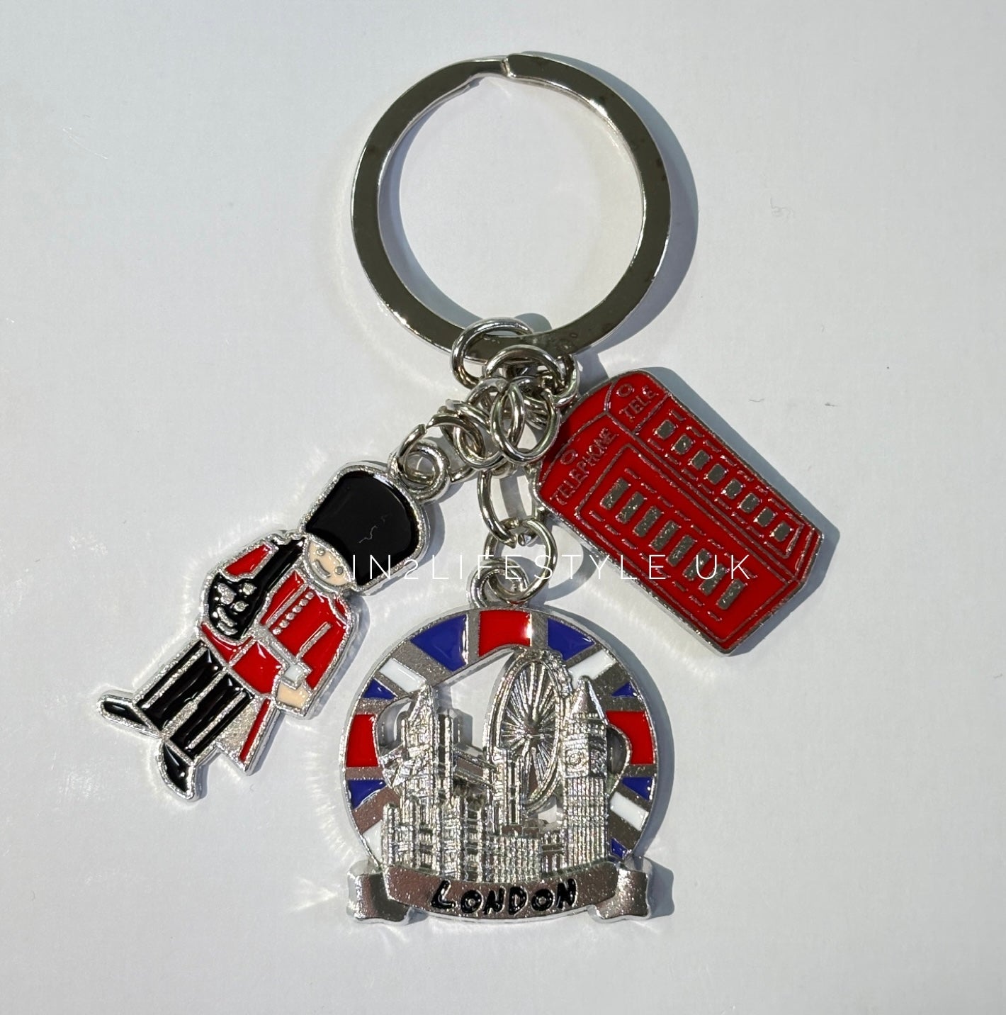 London Silver Charm Keyring KR026