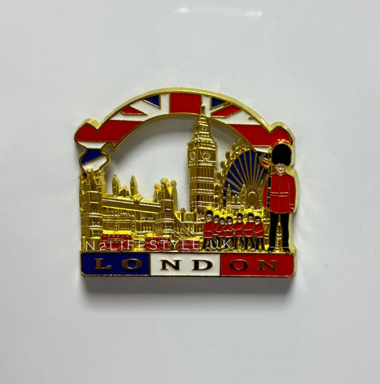 London Gold Metal Fridge Magnet MM161A