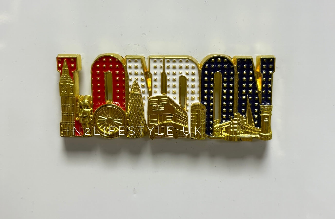 London Gold Metal Fridge Magnet MG100A