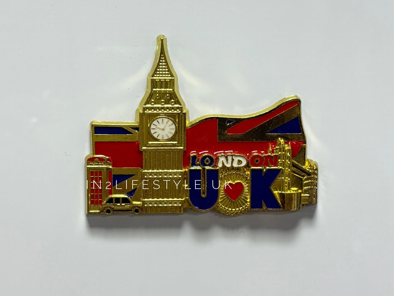 London Gold Metal Fridge Magnet MM123