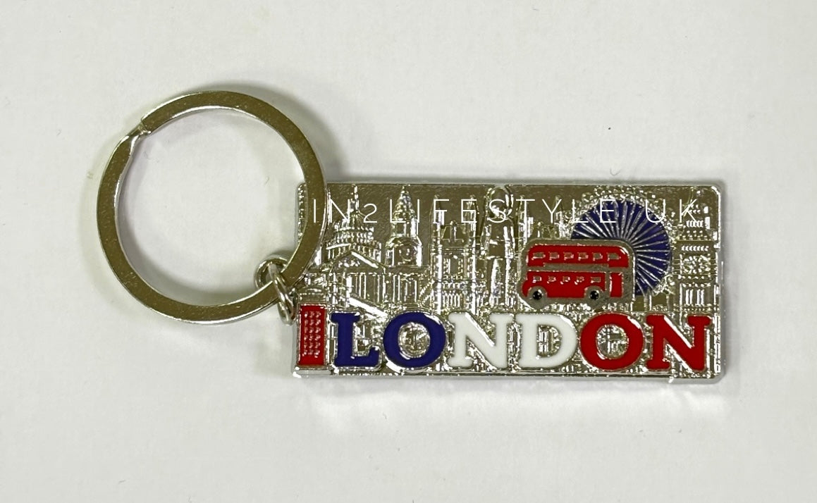 London Gunmetal Charm Keyring KR191B