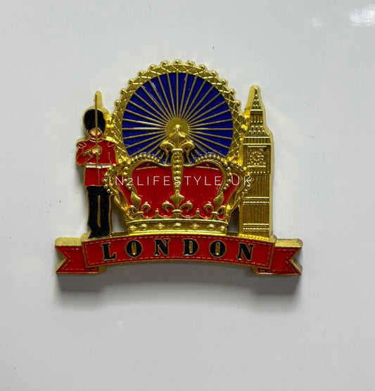 London Gold Metal Fridge Magnet MM148A