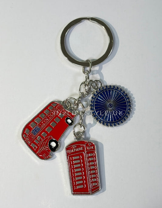 London Silver Charm Keyring KR156B1
