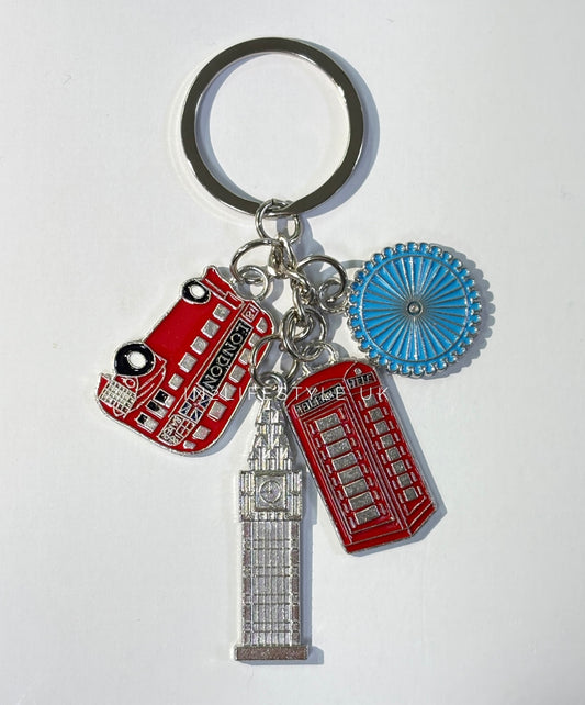 London Silver Charm Keyring KR156B1
