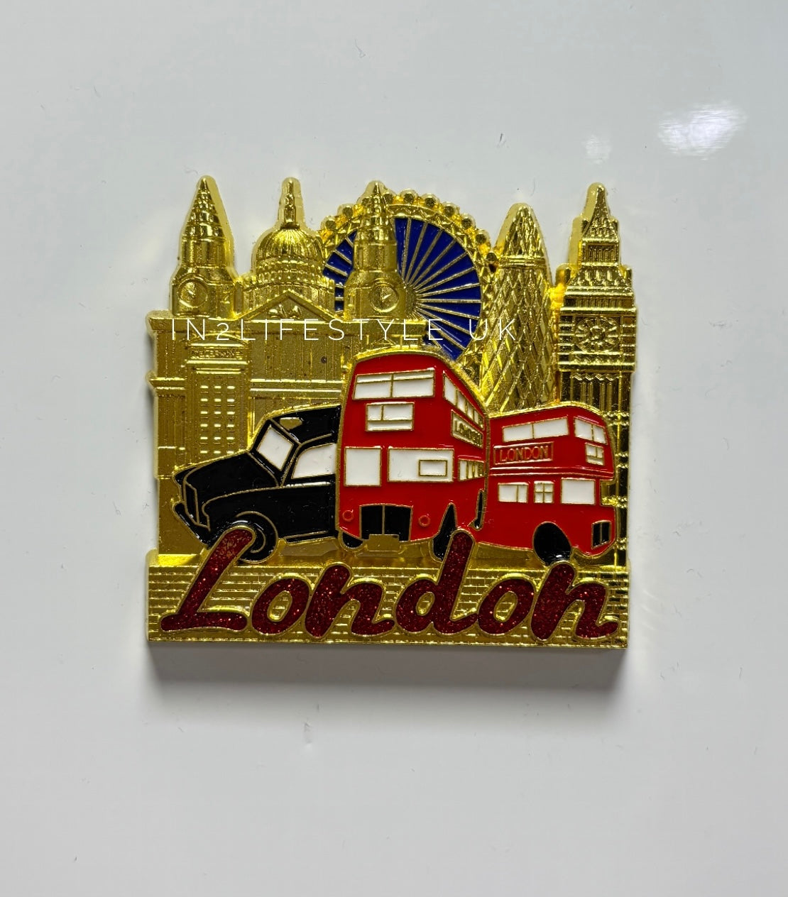 London Gold Metal Fridge Magnet MM162A