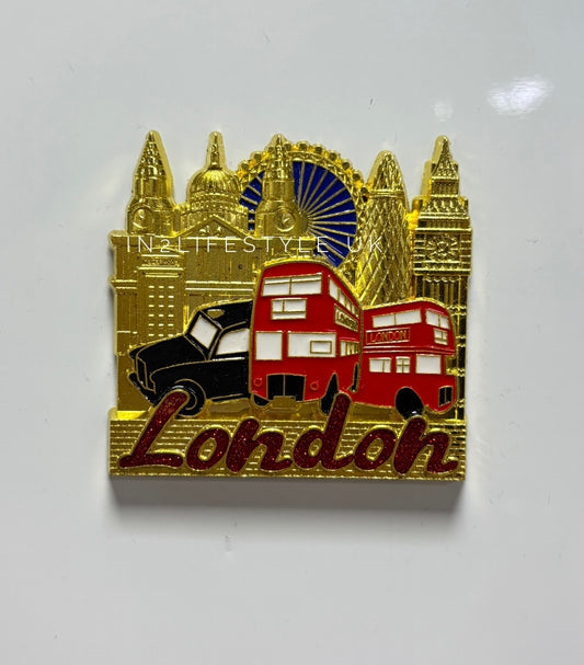 London Gold Metal Fridge Magnet MM162A