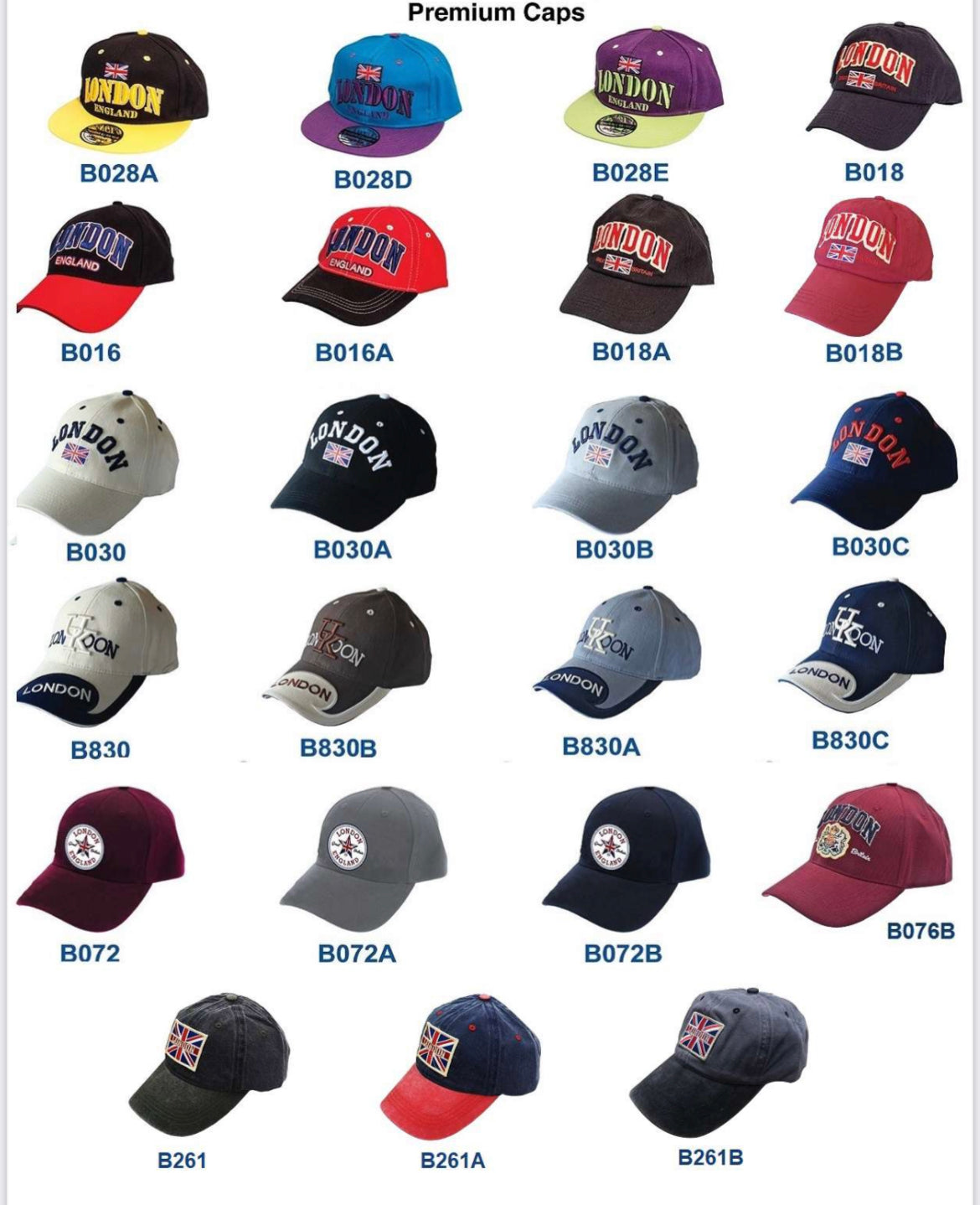 London Premium Baseball Caps