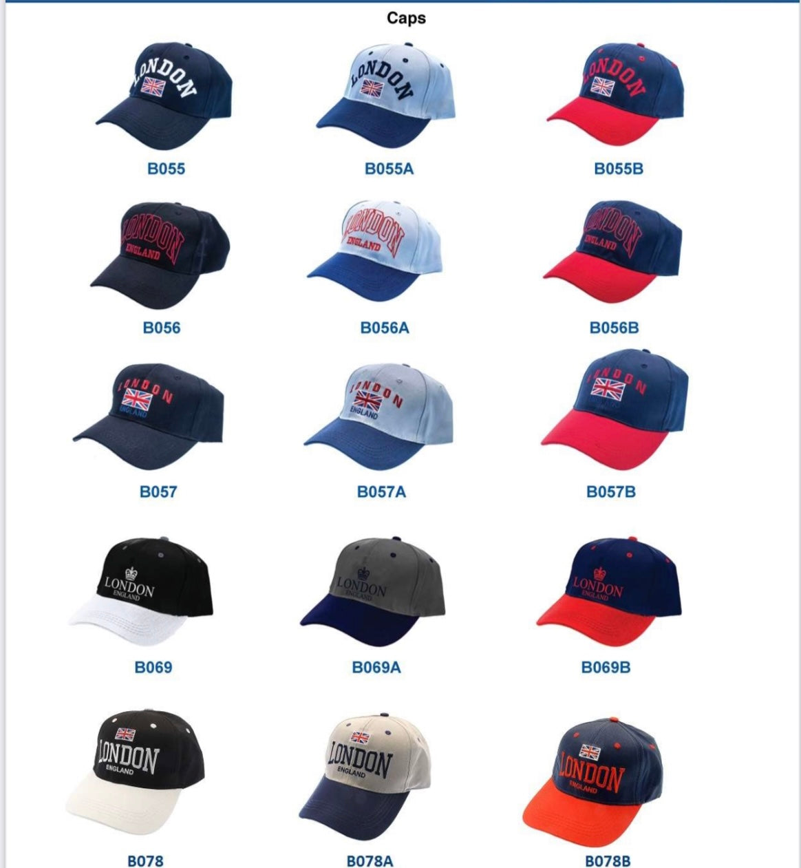 20pcs for £105 London Standard Adult Baseball Caps Bundle