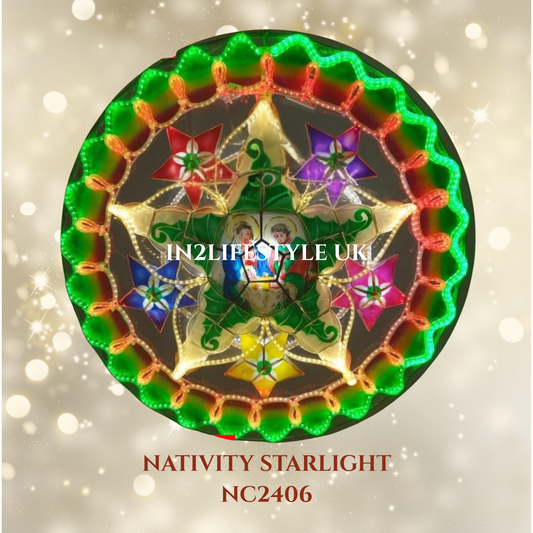 NC2406 Nativity Starlight Capiz Christmas Parol (UKCA / CE Certified)
