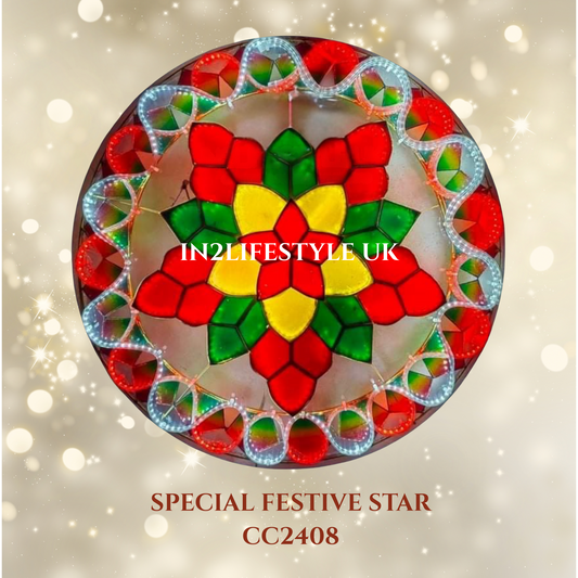 CC2408 Special Festive Star Capiz Christmas Parol (UKCA / CE Certified)