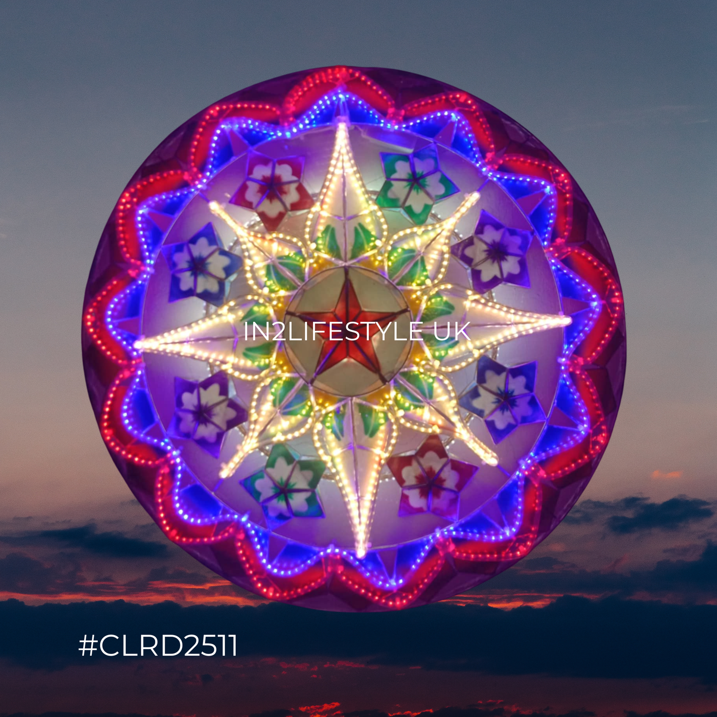 CLRD2511 Starlight Capiz Christmas Parol (UKCA / CE Certified)