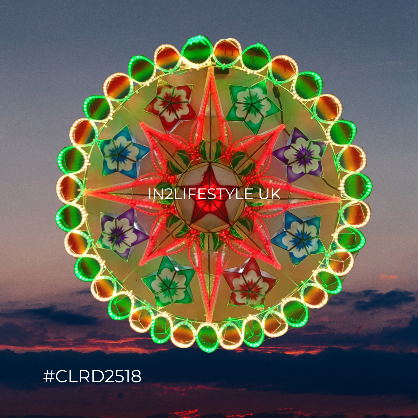 CLRD2518 Starlight Capiz Christmas Parol (UKCA / CE Certified)