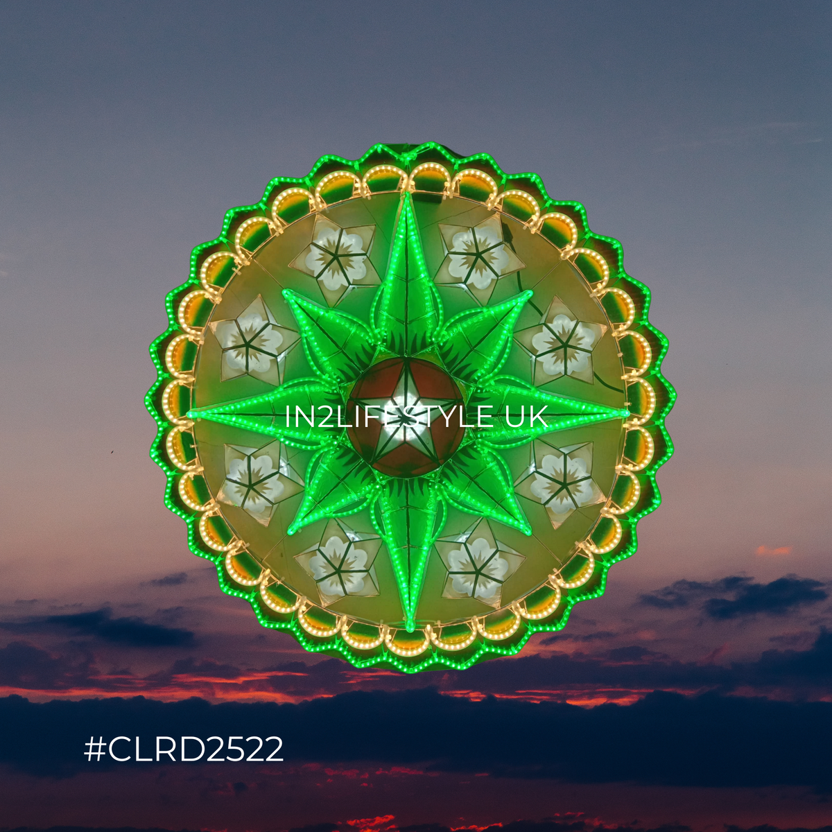 CLRD2522 Starlight Capiz Christmas Parol (UKCA / CE Certified)