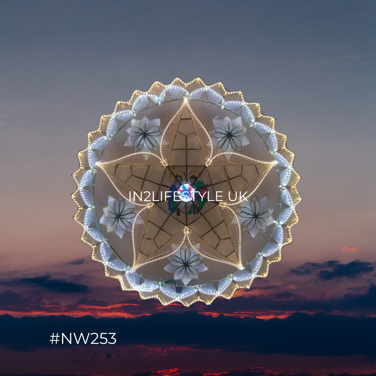 NW253 Nativity Starlight Capiz Christmas Parol (UKCA / CE Certified)