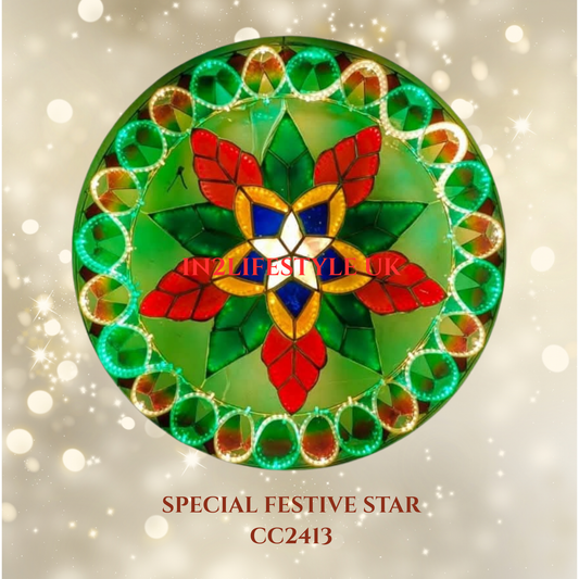 CC2413 Special Festive Star Capiz Christmas Parol (UKCA / CE Certified)