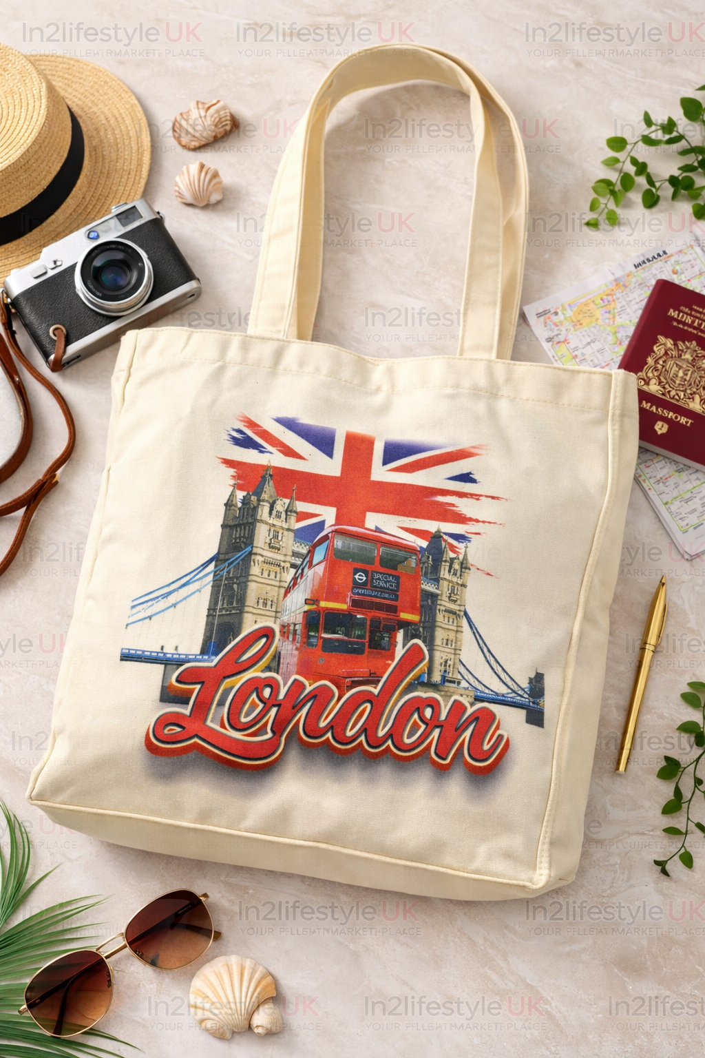 DTB2 Deluxe London Canvas Tote Bags