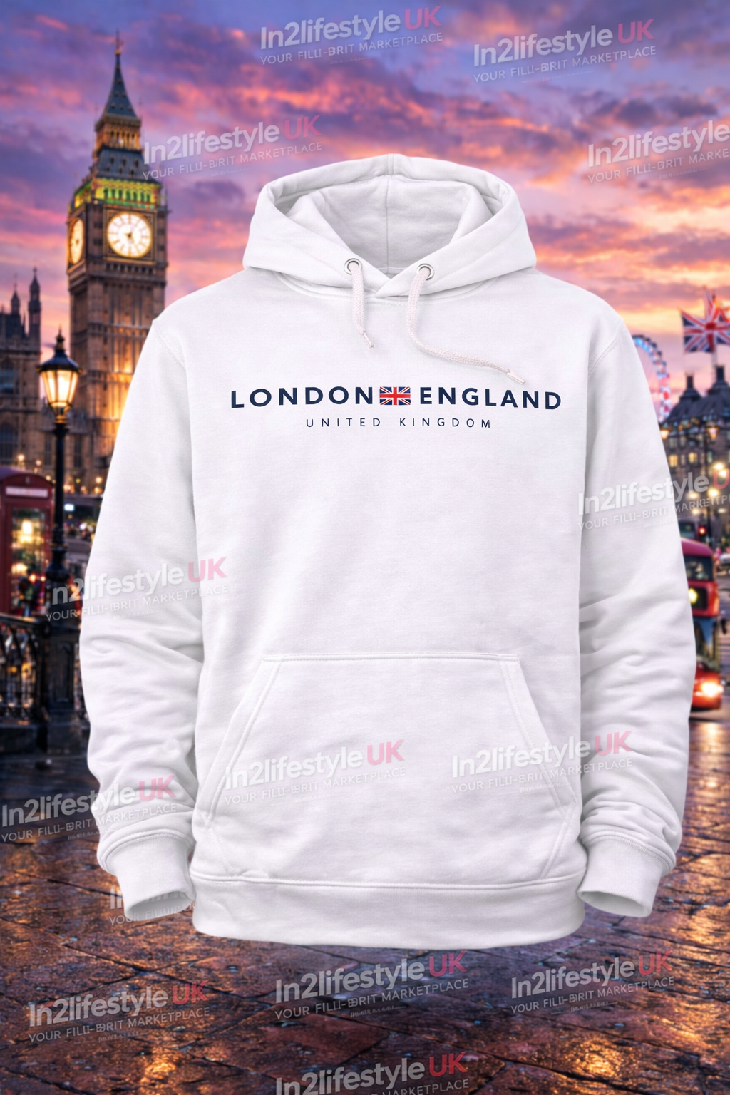 LPH3 London Printed Adult Hoodies