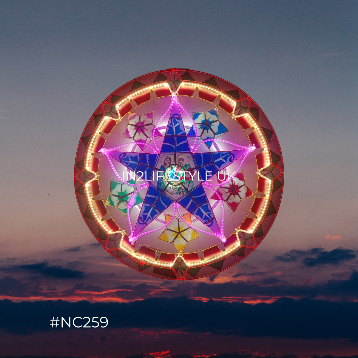 NC259 Nativity Starlight Capiz Christmas Parol (UKCA / CE Certified)