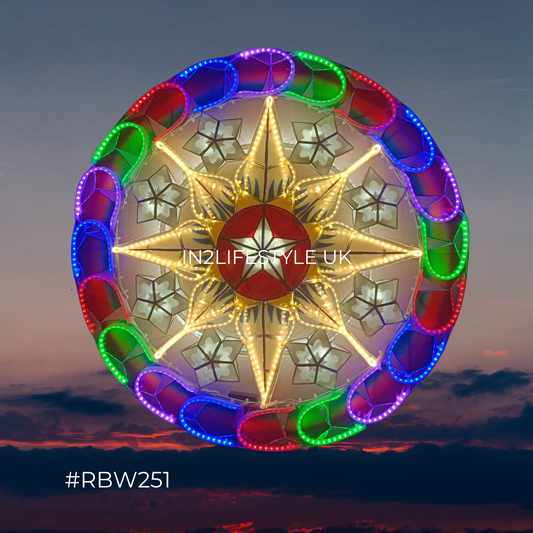 RBW251 Rainbow Starlight Capiz Christmas Parol (UKCA / CE Certified)