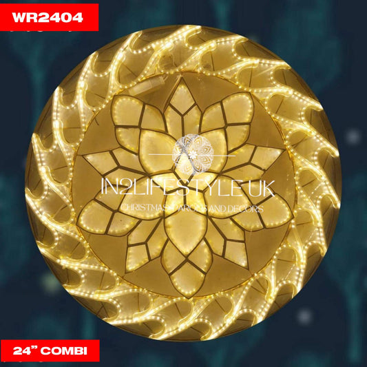 24" UKCA/ CE Marked WARM 1 COMBI Capiz Christmas Parol