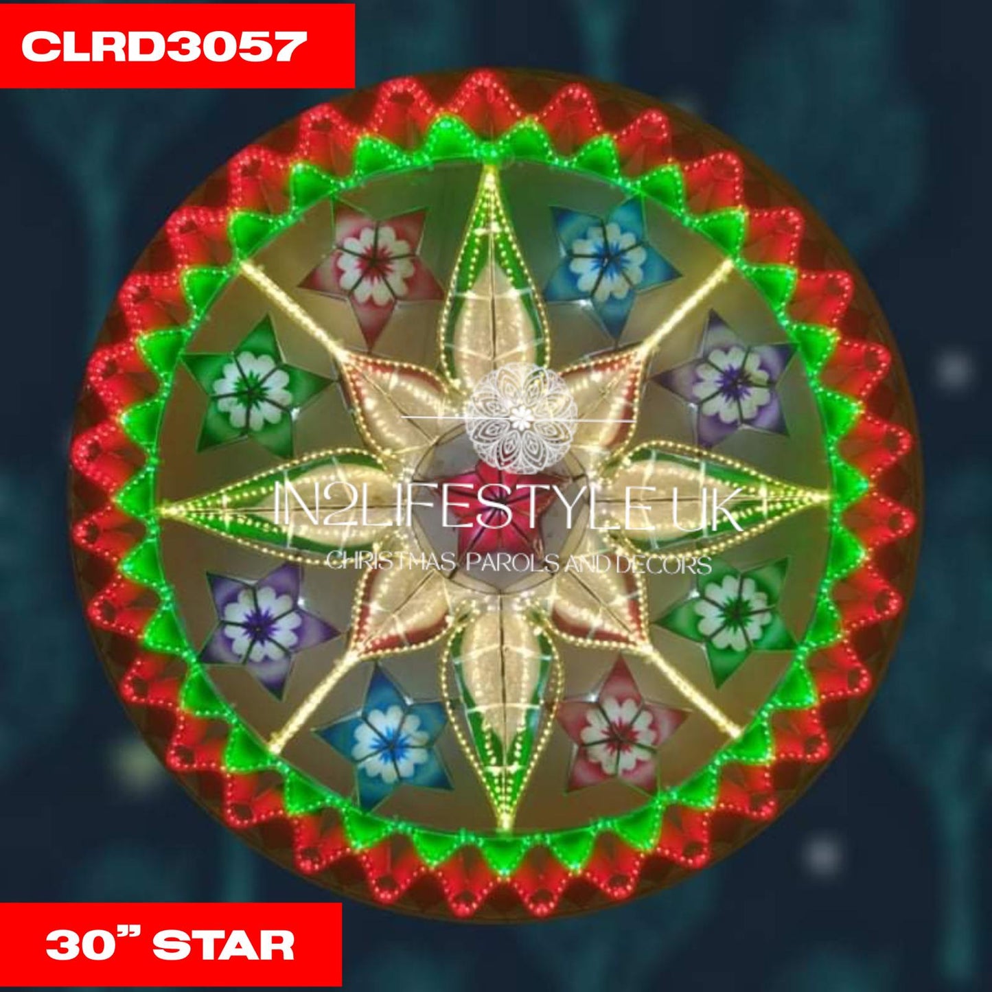 24" UKCA / CE Marked Star 7 Capiz Christmas Parol