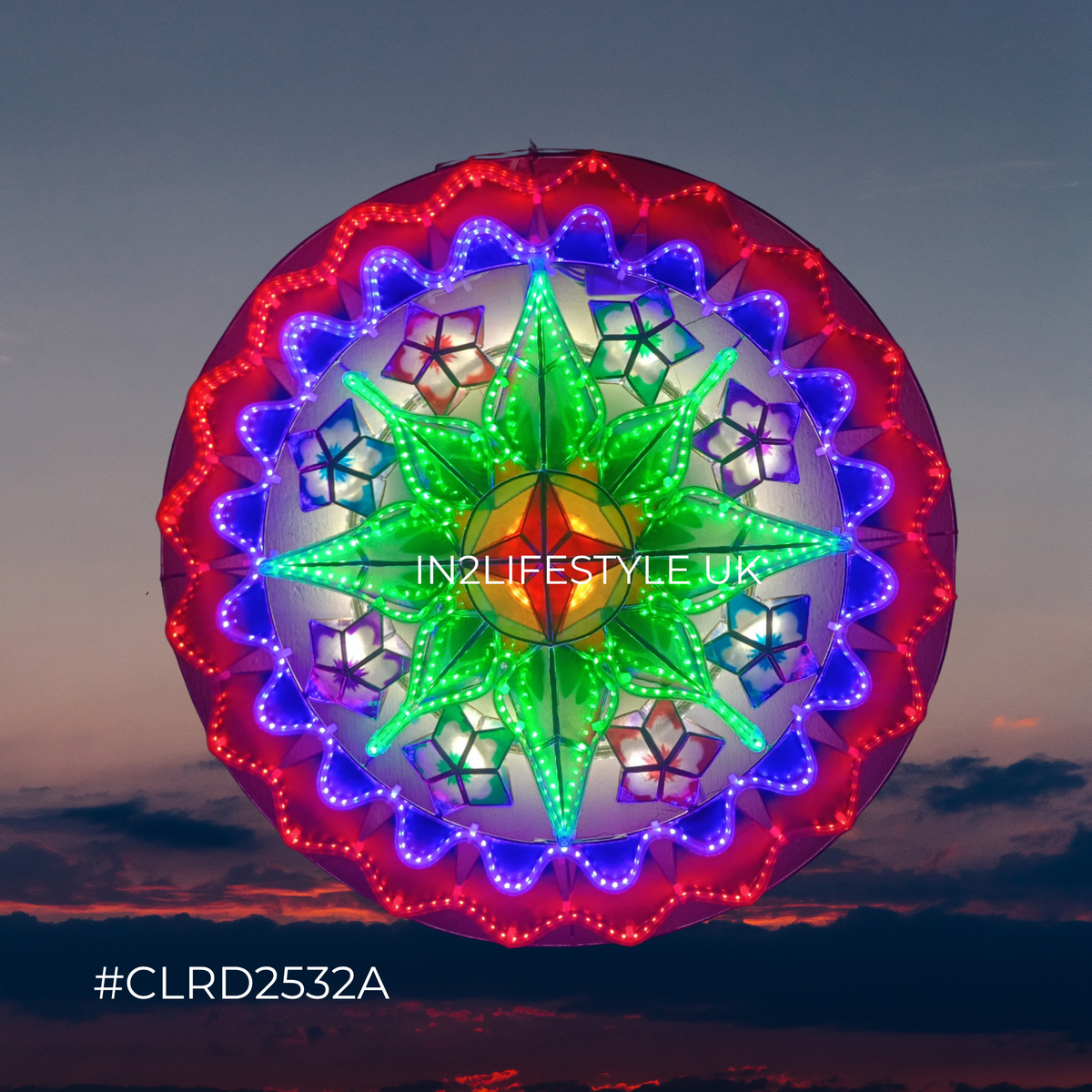 CLRD2532A Starlight Capiz Christmas Parol (UKCA / CE Certified)