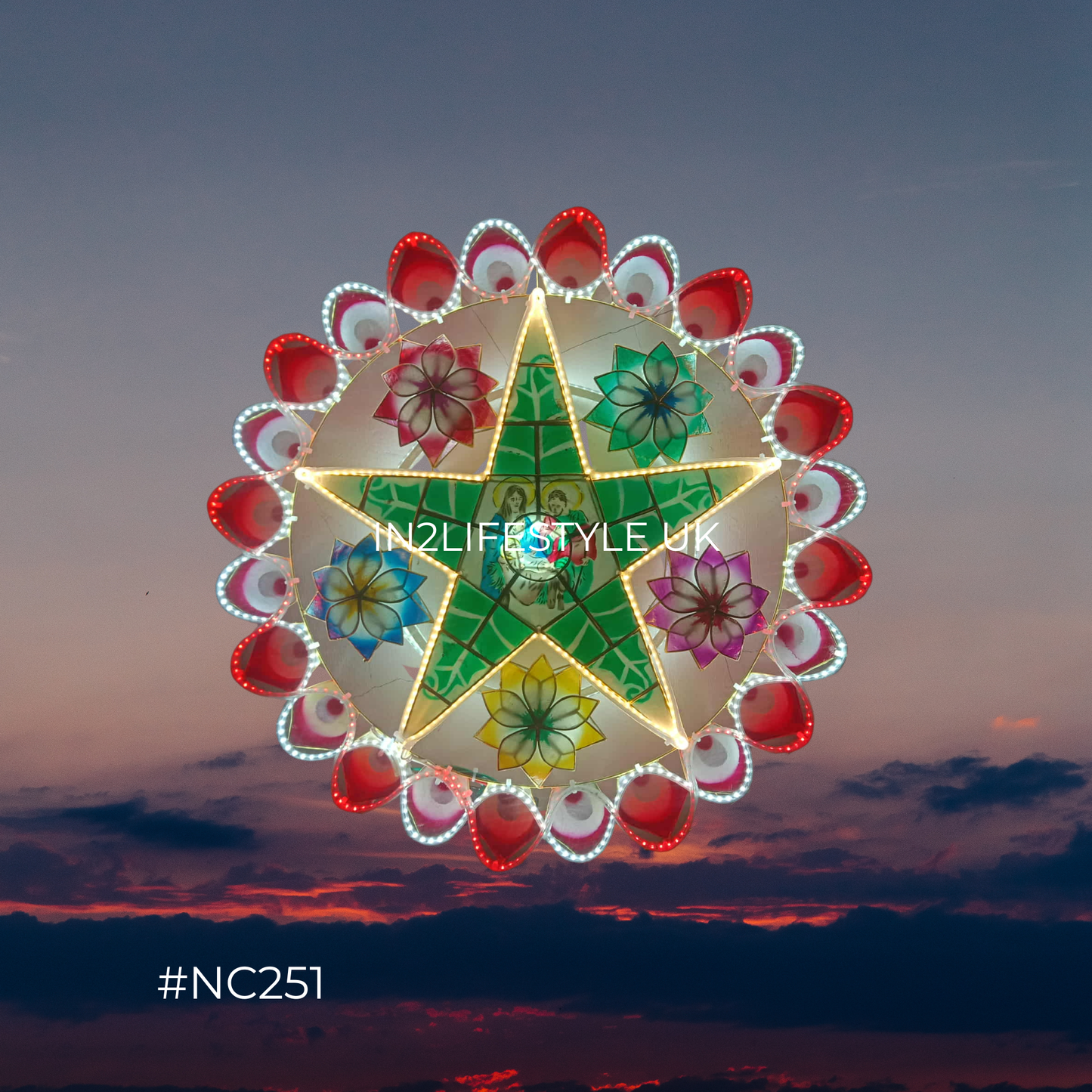 NC251 Nativity Starlight Capiz Christmas Parol (UKCA / CE Certified)