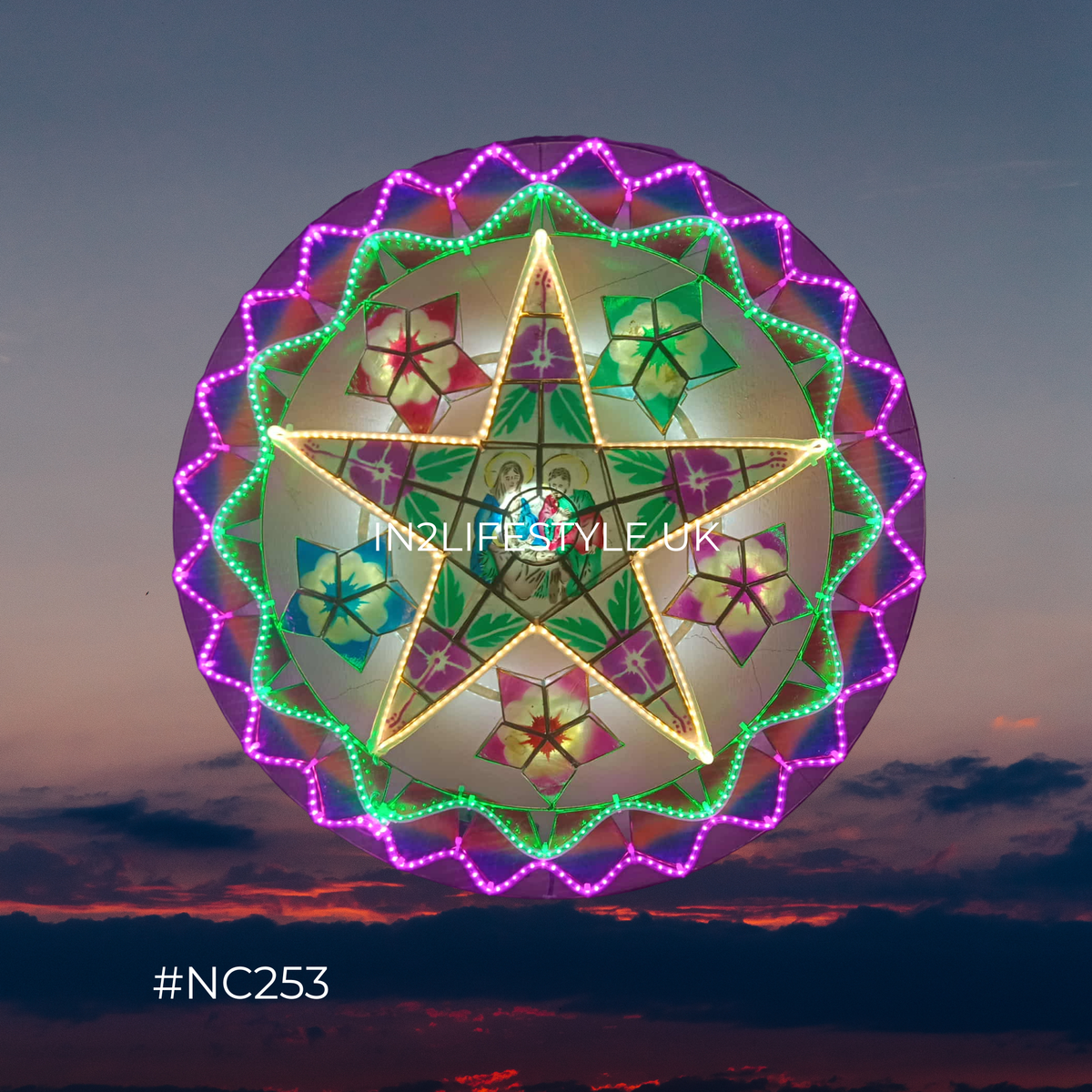NC253 Nativity Starlight Capiz Christmas Parol (UKCA / CE Certified)