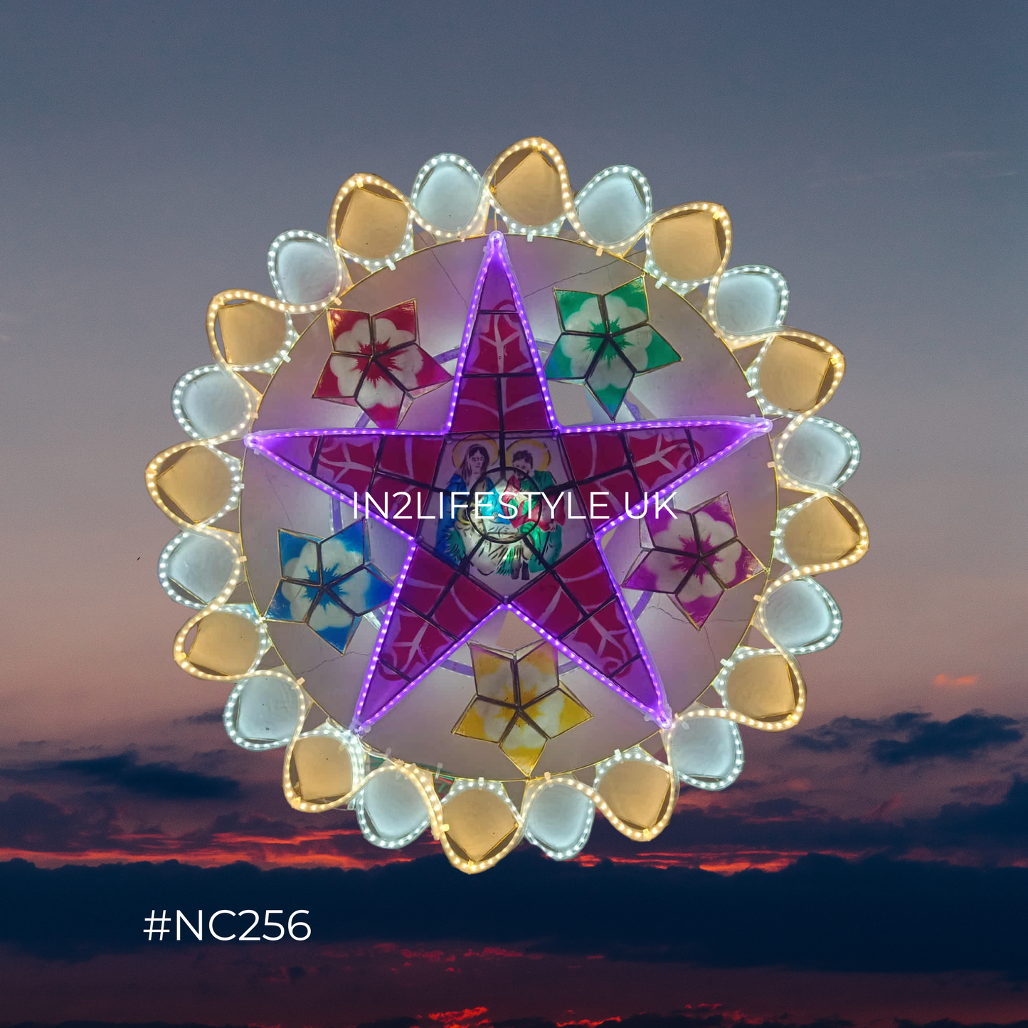 NC256 Nativity Starlight Capiz Christmas Parol (UKCA / CE Certified)