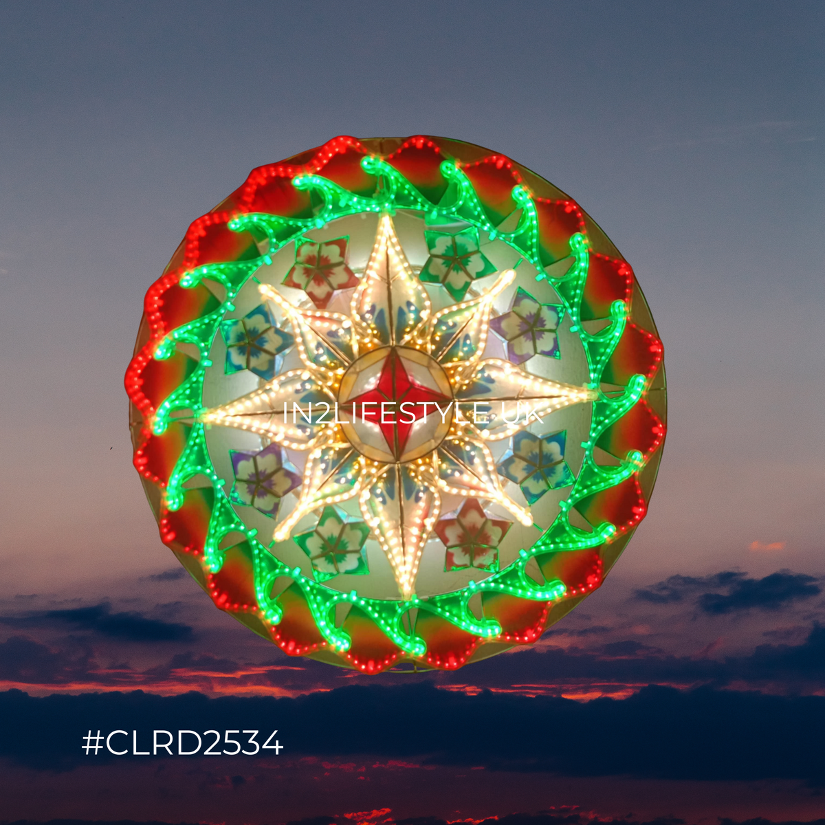 CLRD2534 Starlight Capiz Christmas Parol (UKCA / CE Certified)