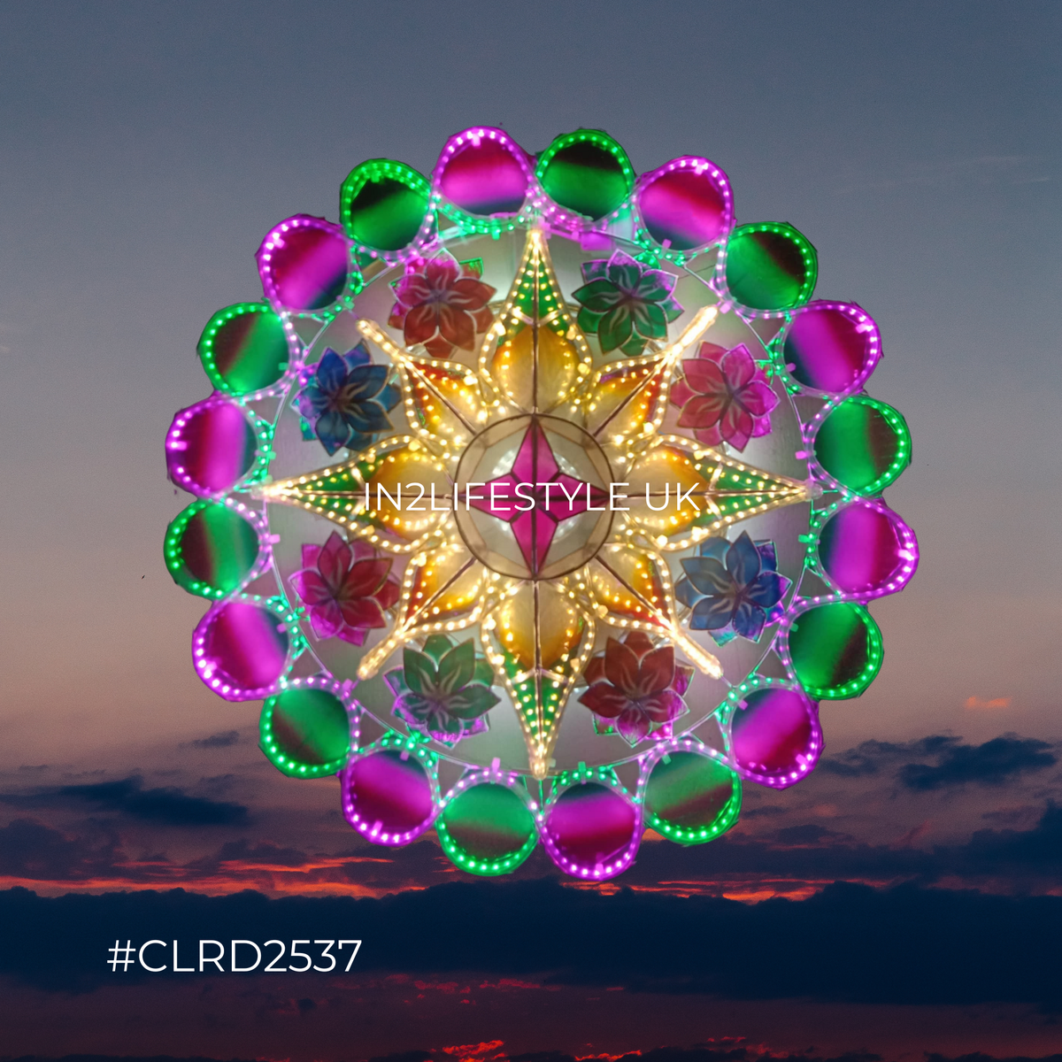 CLRD2537 Starlight Capiz Christmas Parol (UKCA / CE Certified)