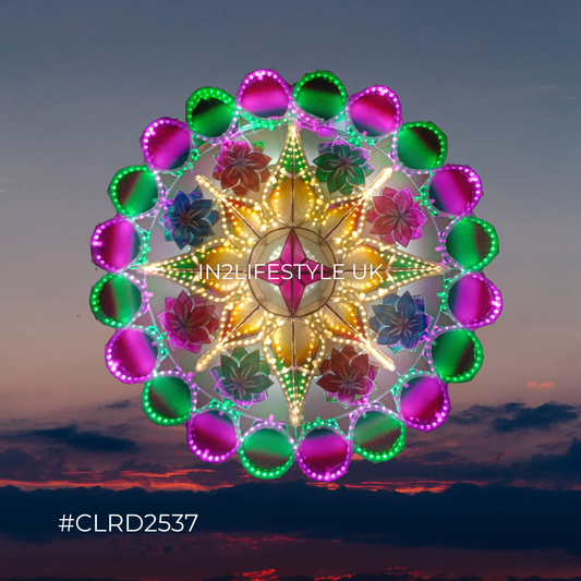 CLRD2537 Starlight Capiz Christmas Parol (UKCA / CE Certified)