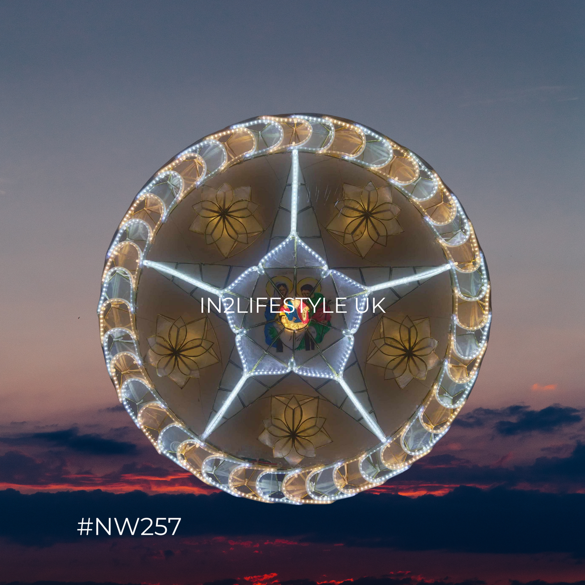 NW257 Nativity Starlight Capiz Christmas Parol (UKCA / CE Certified)